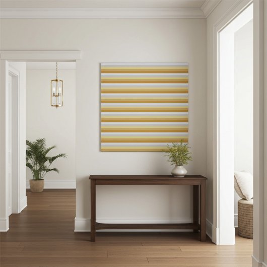 Minimalist Modern Gold and Silver Stripes Canvas Afdruk