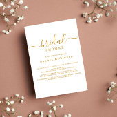 Minimalist Modern Gold Calligraphy Bridal Shower Kaart