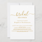 Minimalist Modern Gold Calligraphy Bridal Shower Kaart (Voorkant)