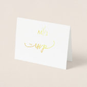 Minimalist Modern Golden Leaf RSVP Foil Card Folie Kaarten (Voorkant)