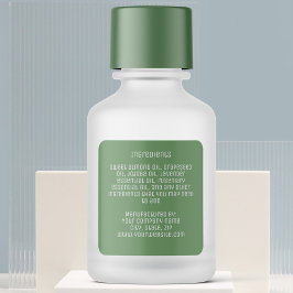 minimalist modern green ingredients label