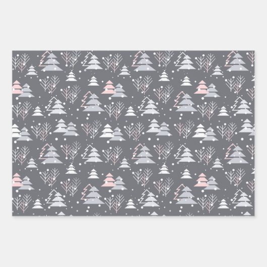 Minimalist Modern Grey Festive Cute Inpakpapier Vel (Voorkant 2)