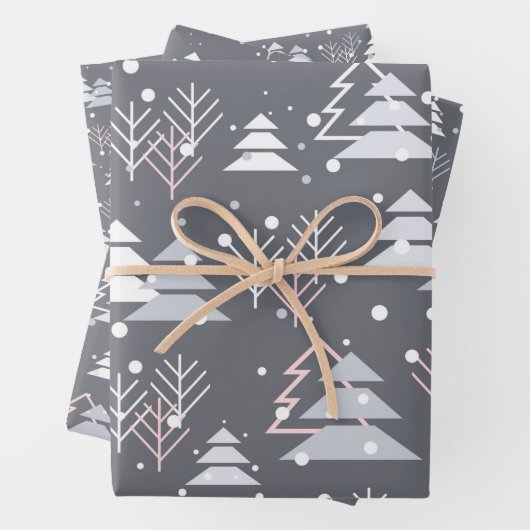 Minimalist Modern Grey Festive Cute Inpakpapier Vel (In situ)