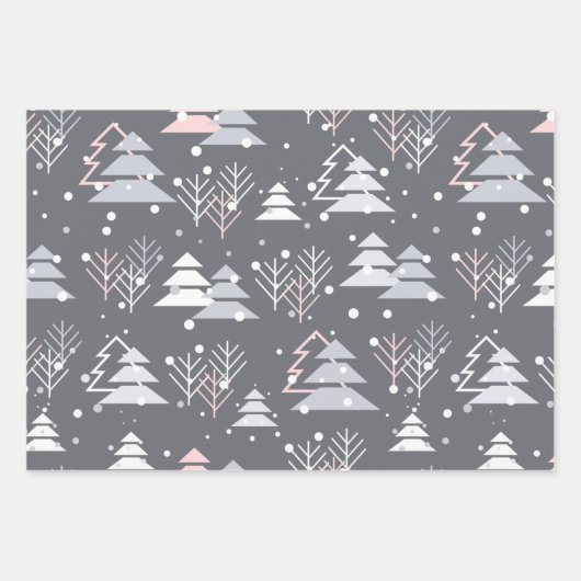 Minimalist Modern Grey Festive Cute Inpakpapier Vel (Voorkant)