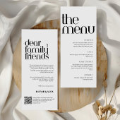 Minimalist Modern Handwriting Wedding Dinner  Menu