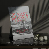 Minimalist Modern Handwritten Guest Book Sign Reclamebord Met Voetstuk
