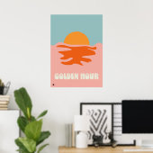 Minimalist Modern Home Sunset Poster  (Thuiskantoor)