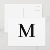 Minimalist Modern Initial Letter Design Briefkaart (Voorkant / Achterkant)