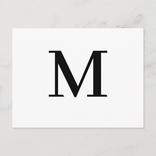 Minimalist Modern Initial Letter Design Briefkaart (Voorkant)