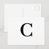 Minimalist Modern Initial Letter Design Briefkaart (Voorkant / Achterkant)