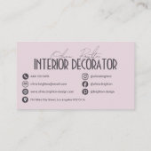 Minimalist Modern Interior Decorator Professional Visitekaartje (Achterkant)