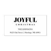 Minimalist Modern Joyful Christmas Family Address Rubberstempel (Afrduk)