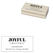 Minimalist Modern Joyful Christmas Family Address Rubberstempel (Gestempeld)