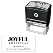 Minimalist Modern Joyful Christmas Family Address Zelfinktende Stempel (In situ)