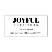 Minimalist Modern Joyful Christmas Family Address Zelfinktende Stempel (Design)