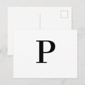 Minimalist Modern Letter Initial Design Briefkaart (Voorkant / Achterkant)