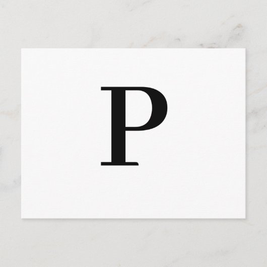 Minimalist Modern Letter Initial Design Briefkaart (Voorkant)