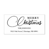 Minimalist Modern Merry Christmas Family Address Rubberstempel (Afrduk)