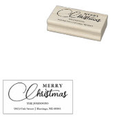 Minimalist Modern Merry Christmas Family Address Rubberstempel (Gestempeld)