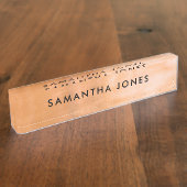 Minimalist Modern Metallic Copper Desk Nameplate Naambordje (Zijkant)