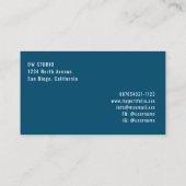 Minimalist Modern Ocean Blue Business Card Visitekaartje (Achterkant)