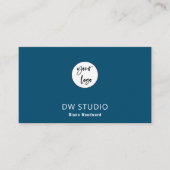 Minimalist Modern Ocean Blue Business Card Visitekaartje (Voorkant)