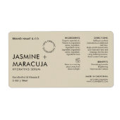 Minimalist Modern Organic Cosmetic Dropper Bottle Etiket (Voorkant)