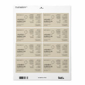 Minimalist Modern Organic Cosmetic Dropper Bottle Etiket (Full Sheet)