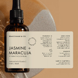 Minimalist Modern Organic Cosmetic Dropper Bottle Etiket