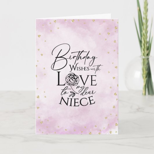Minimalist Modern Photo Birthday Niece Kaart (Voorkant)