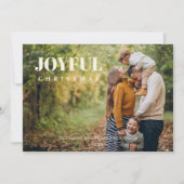 Minimalist Modern Photo Joyful Christmas  Feestdagenkaart (Voorkant)