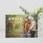 Minimalist Modern Photo Joyful Christmas  Feestdagenkaart (Staand voorkant)