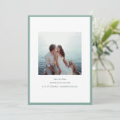 Minimalist Modern Photo Stylish Sage Green Blue Save The Date (Staand voorkant)