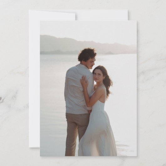 Minimalist Modern Photo Stylish Sage Green Blue Save The Date (Achterkant)