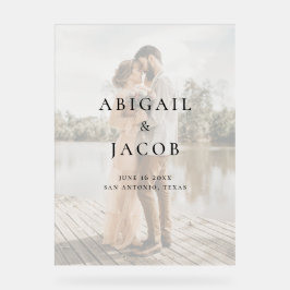 Minimalist Modern Photo Wedding Acryl Bord