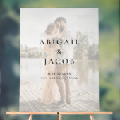 Minimalist Modern Photo Wedding Acryl Bord (Neutraal)