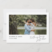 Minimalist Modern Photo Wedding Announcement Card Kaart (Voorkant)