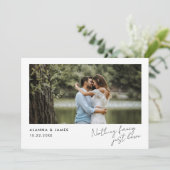 Minimalist Modern Photo Wedding Announcement Card Kaart (Staand voorkant)