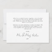 Minimalist Modern Photo Wedding Announcement Card Kaart (Achterkant)
