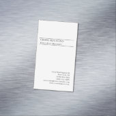 Minimalist Modern Plain Trendy Black White Magnetisch Visitekaartje (Voorbeeld)