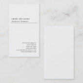 Minimalist Modern Plain Trendy Black White Visitekaartje (Voorkant / Achterkant)