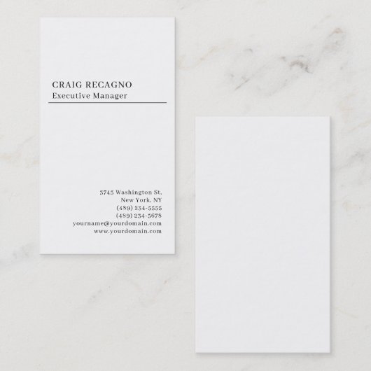 Minimalist Modern Plain Trendy Black White Visitekaartje (Voorkant / Achterkant)