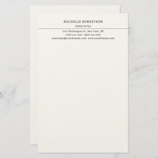 Minimalist Modern Professional Creative Briefpapier (Voorkant / Achterkant)
