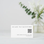 Minimalist Modern QR Code Wedding Website RSVP Informatiekaartje (Staand voorkant)