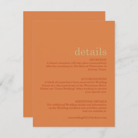 Minimalist Modern Rust Details Kaart (Voorkant / Achterkant)