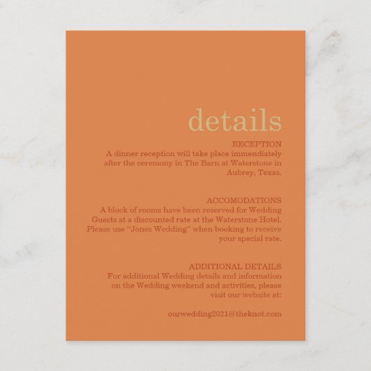 Minimalist Modern Rust Details Kaart (Voorkant)