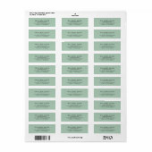 Minimalist Modern Sage Green Return Address Label (Full Sheet)