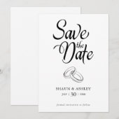 Minimalist Modern Save the Date Aankondiging Kaart (Voorkant / Achterkant)