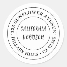 Minimalist Modern Script Border Design Ronde Sticker