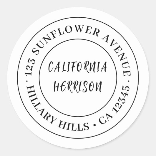 Minimalist Modern Script Border Design Ronde Sticker (Voorkant)